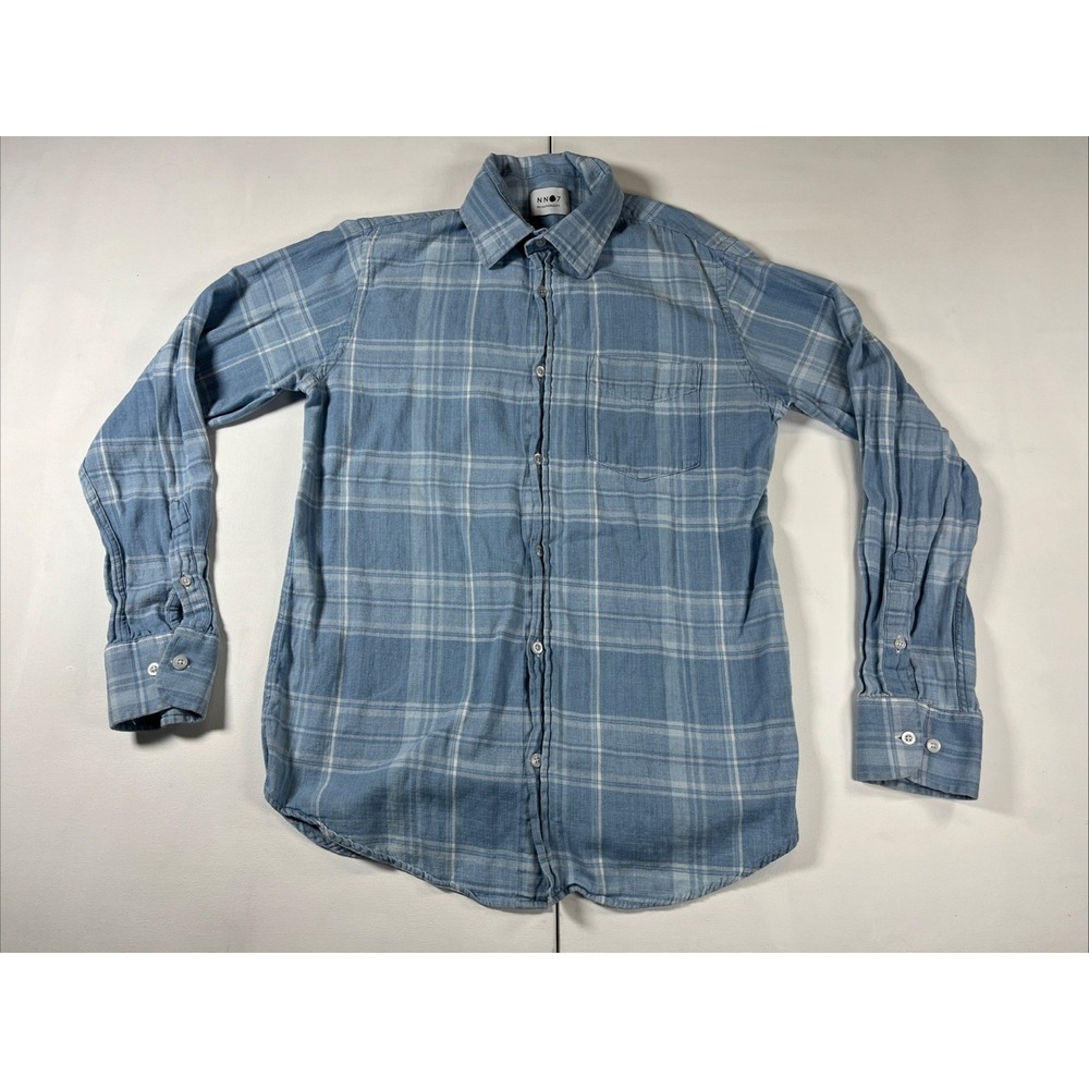 NN07 No Nationality Errico Long Sleeve Shirt Plaid Pocket Cotton Men's S